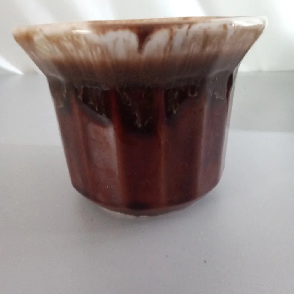 McCoy Pottery 1080 Brown Drip Glaze Ramekin Custard Cup USA Oven Proof Vintage